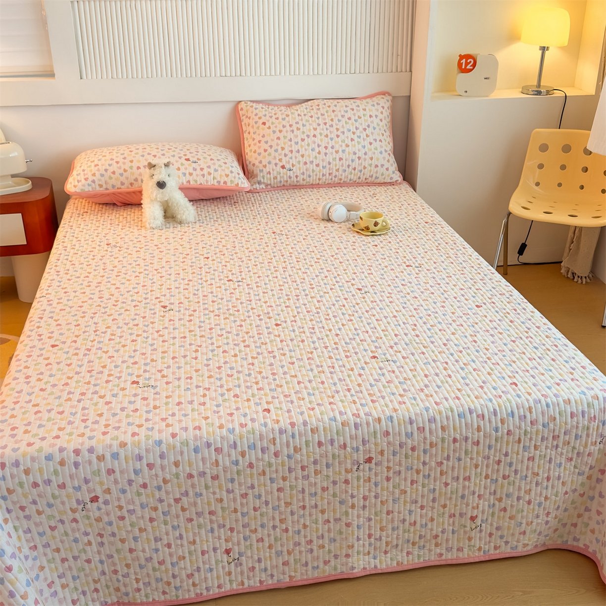 91家纺网 家纺一手货源 找家纺 恒爱家纺 2025新款全棉宝宝绒双拼床盖三件套 繁星点点