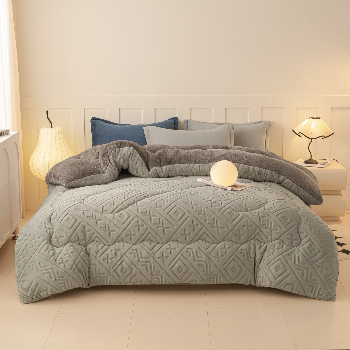 91家纺网 家纺一手货源 找家纺 （总）美澳家纺 2025新款5D雕花绒牛奶绒宝宝绒加厚保暖纯色冬被被子被芯