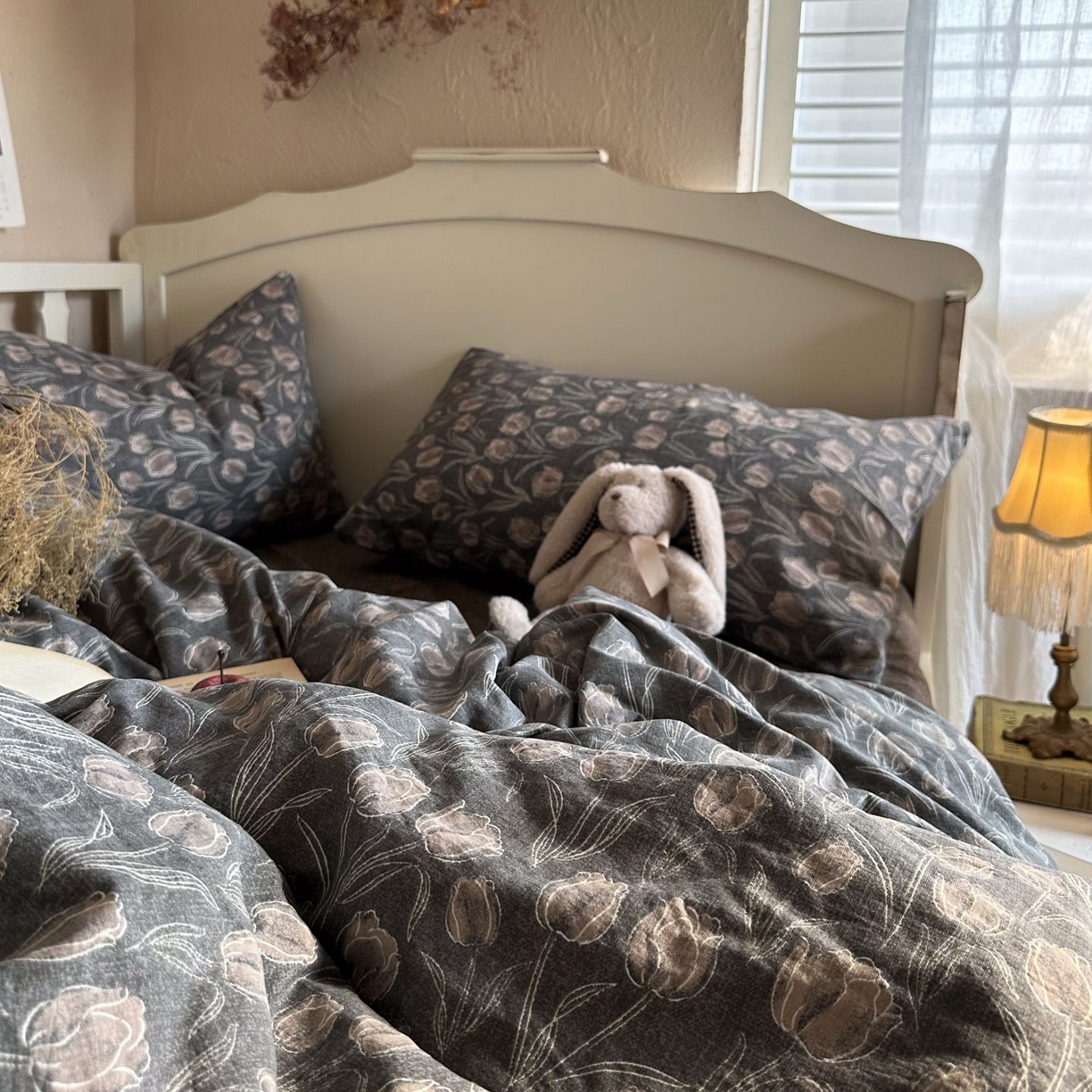 91家纺网 家纺一手货源 找家纺 （总）初念 2025新款1亚麻复古诧季风系列皱皱纱提花四件套(提供买家秀）