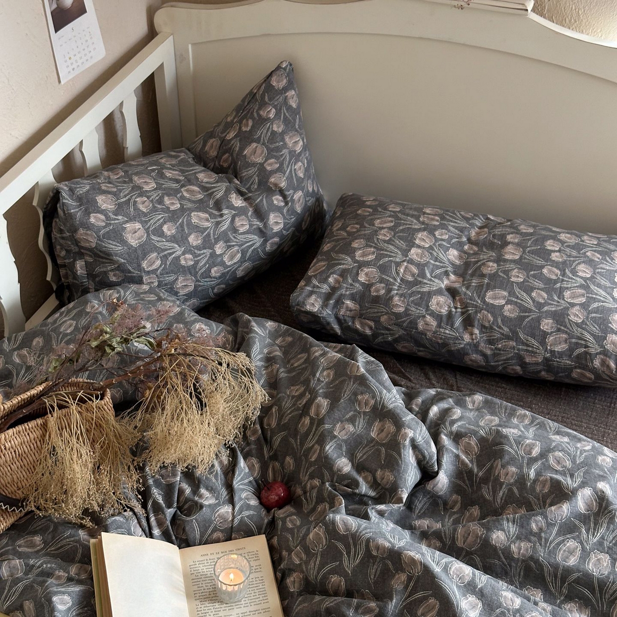 91家纺网 家纺一手货源 找家纺 （总）初念 2025新款1亚麻复古诧季风系列皱皱纱提花四件套(提供买家秀）