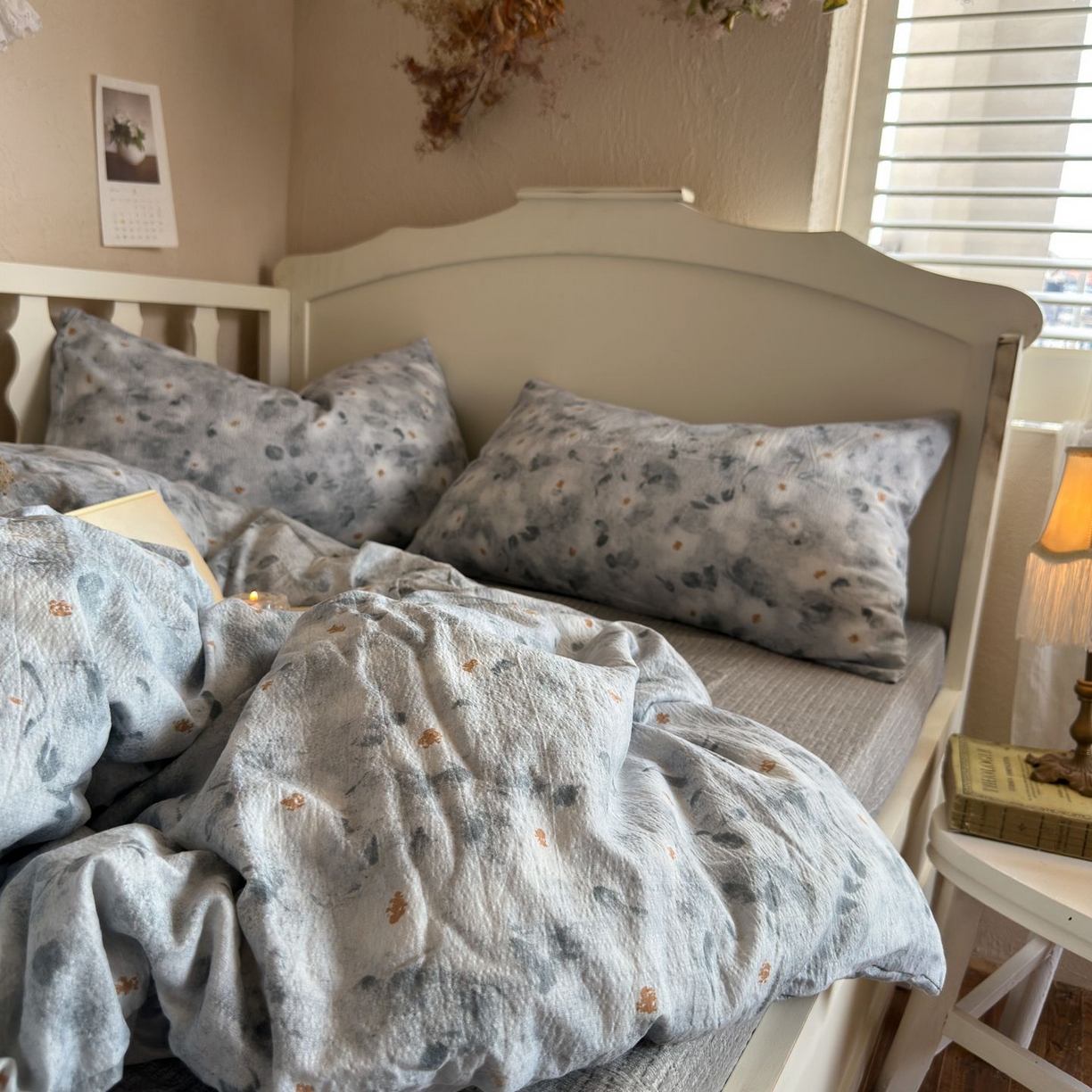 91家纺网 家纺一手货源 找家纺 初念 2025新款1亚麻复古诧季风系列皱皱纱提花四件套(提供买家秀） 诧季风-醉星漓