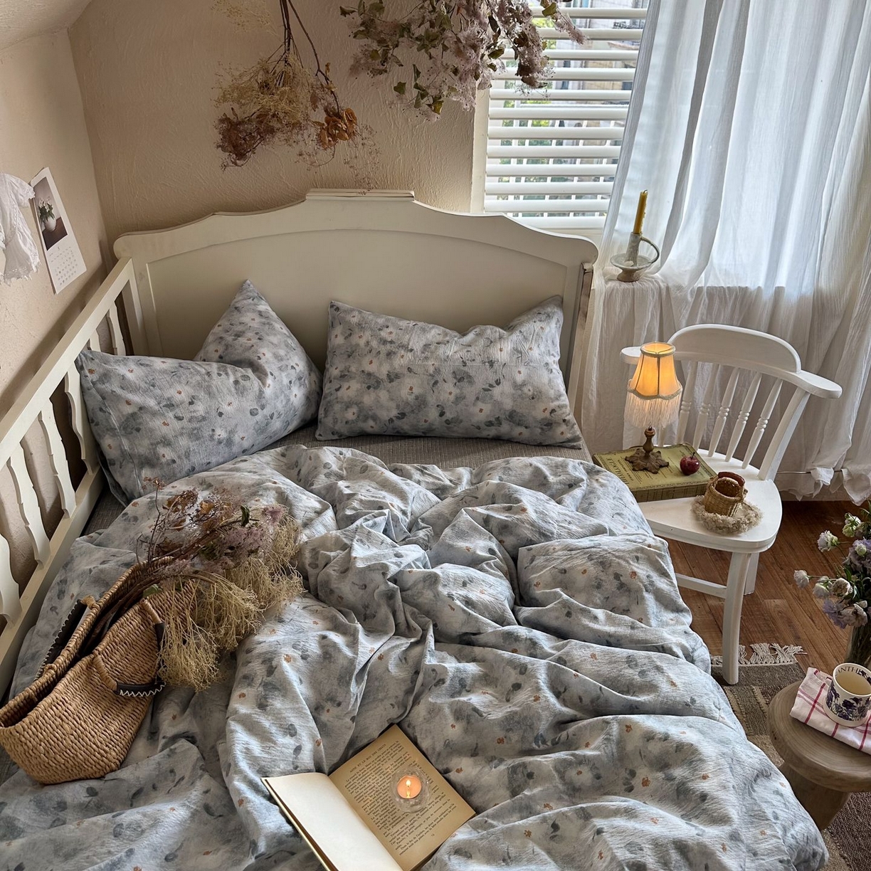 91家纺网 家纺一手货源 找家纺 初念 2025新款1亚麻复古诧季风系列皱皱纱提花四件套(提供买家秀） 诧季风-醉星漓