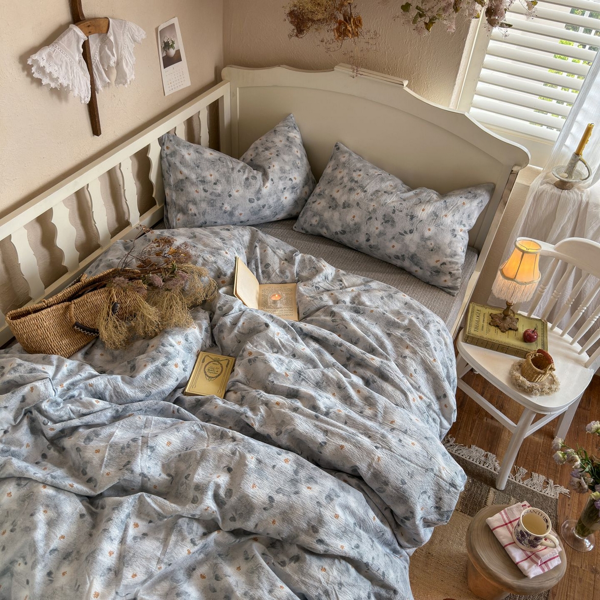 91家纺网 家纺一手货源 找家纺 初念 2025新款1亚麻复古诧季风系列皱皱纱提花四件套(提供买家秀） 诧季风-醉星漓