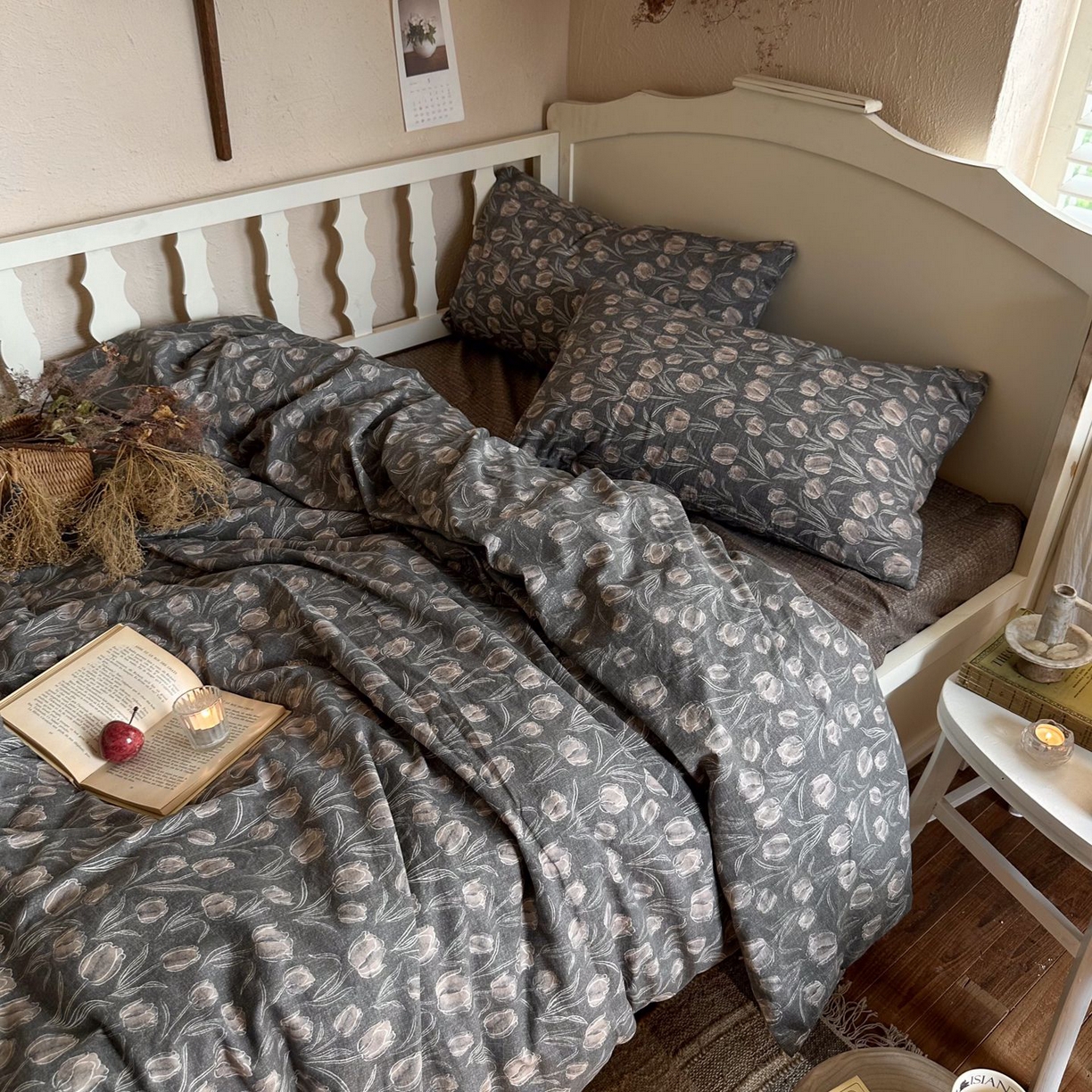 初念 2025新款1亚麻复古诧季风系列皱皱纱提花四件套(提供买家秀） 诧季风-浮生序梦