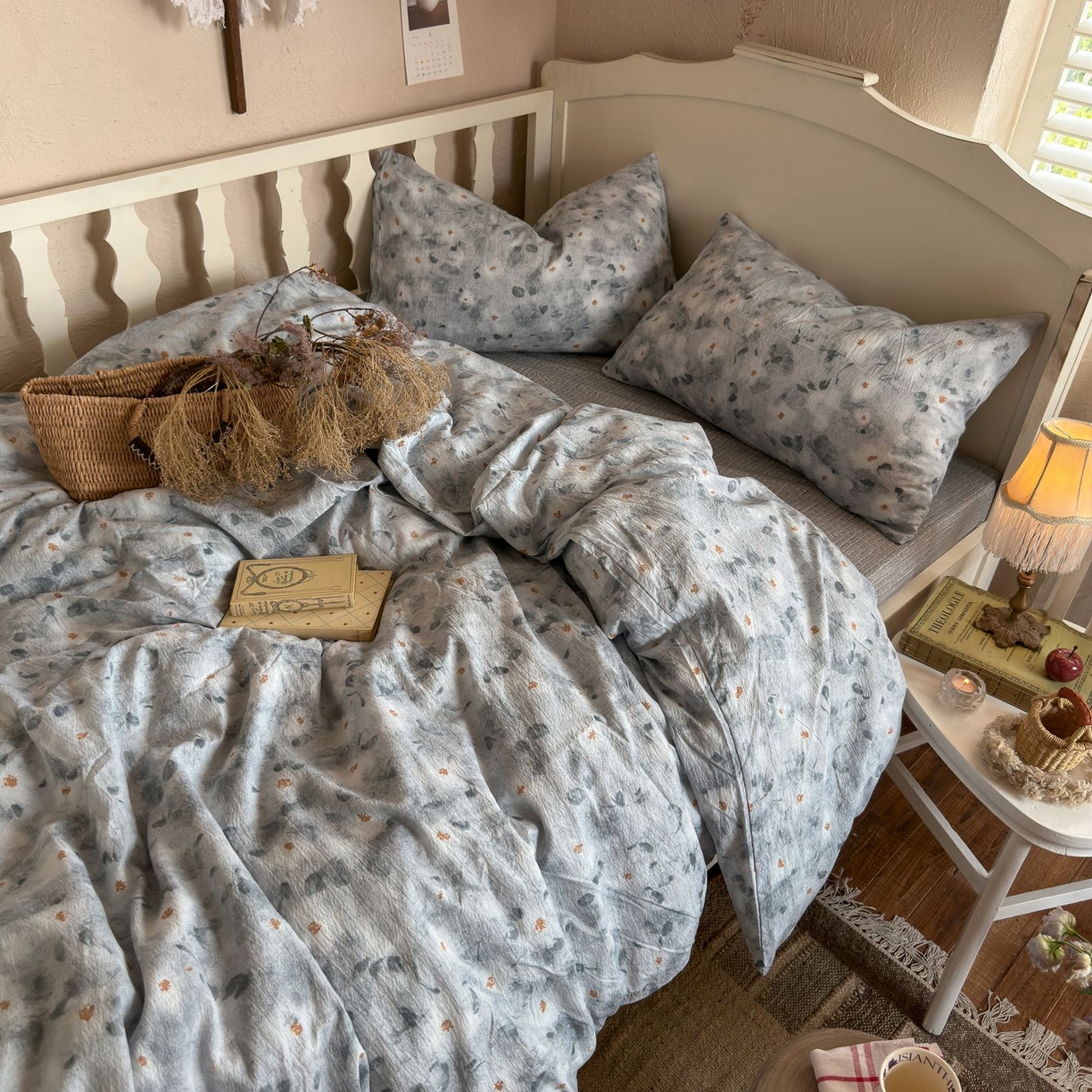 初念 2025新款1亚麻复古诧季风系列皱皱纱提花四件套(提供买家秀） 诧季风-醉星漓