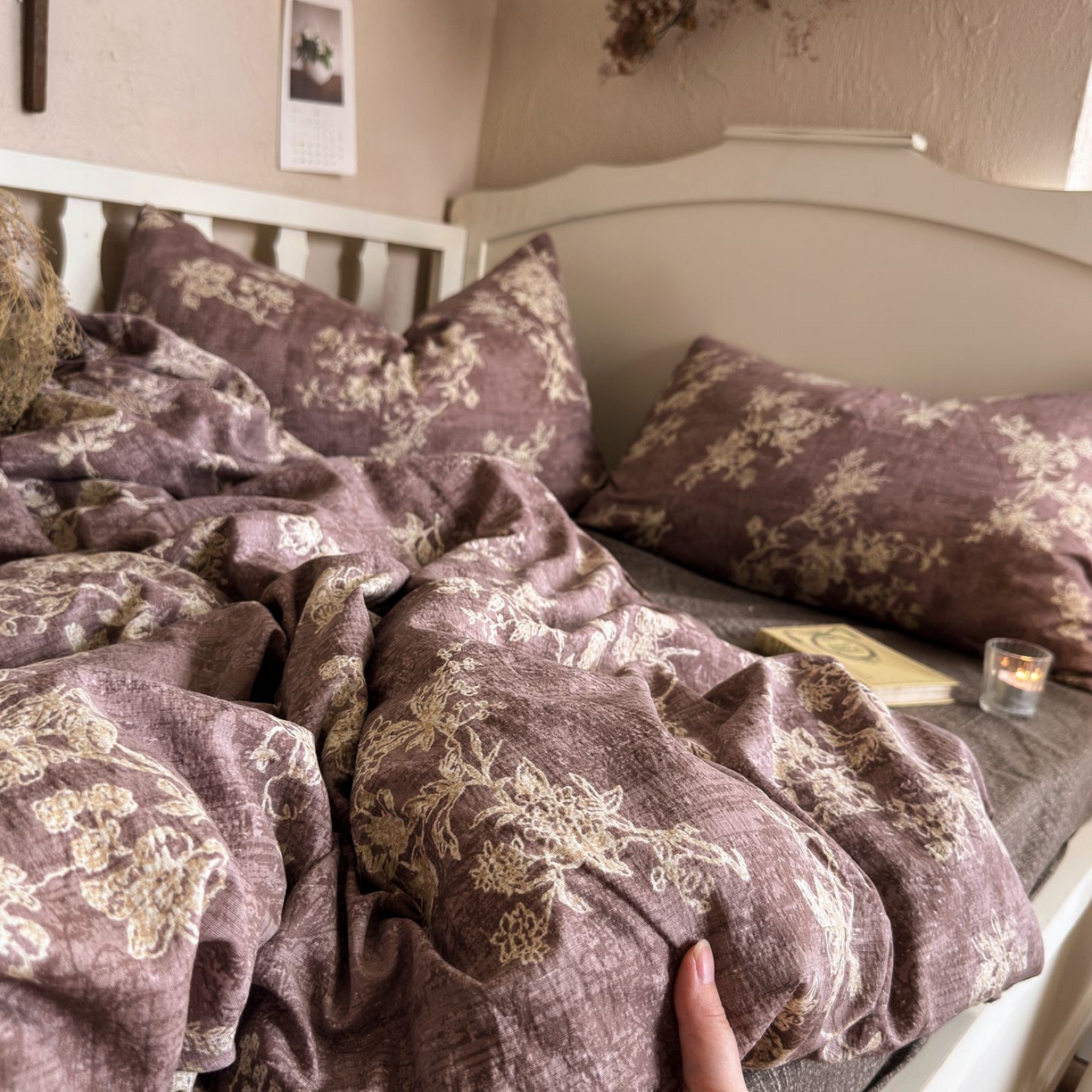 91家纺网 家纺一手货源 找家纺 初念 2025新款1亚麻复古诧季风系列皱皱纱提花四件套(提供买家秀） 诧季风-月华绣影