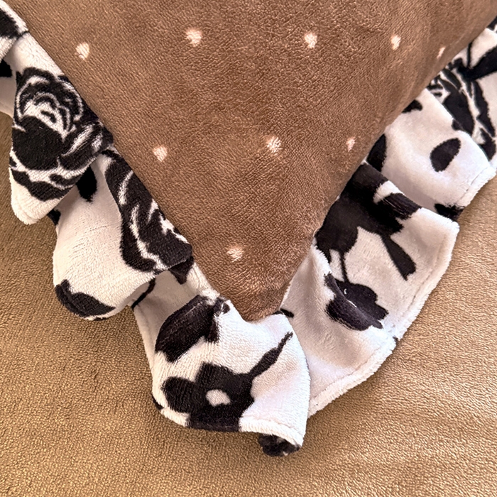 91家纺网 家纺一手货源 找家纺 韩约 2025新款韩式蝴蝶结牛奶绒床单款四件套 黛香