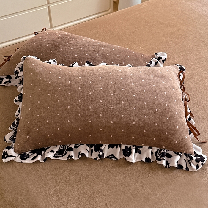 91家纺网 家纺一手货源 找家纺 韩约 2025新款韩式蝴蝶结牛奶绒床单款四件套 黛香