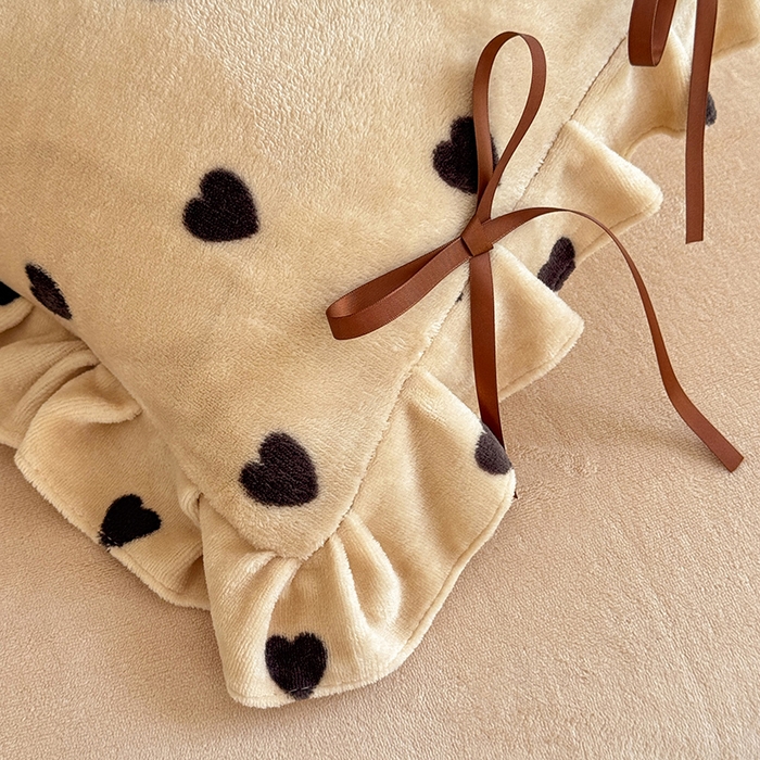 91家纺网 家纺一手货源 找家纺 韩约 2025新款韩式蝴蝶结牛奶绒床单款四件套 可心