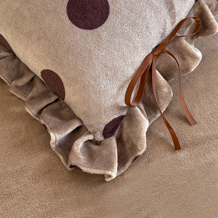 91家纺网 家纺一手货源 找家纺 韩约 2025新款韩式蝴蝶结牛奶绒床单款四件套 圆梦咖