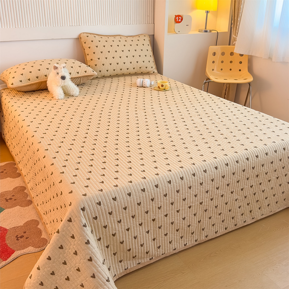 91家纺网 家纺一手货源 找家纺 恒爱家纺 2025新款全棉宝宝绒双拼床盖三件套 精彩人生