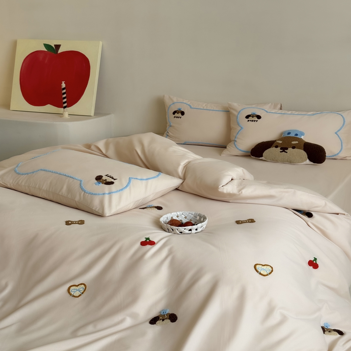 91家纺网 家纺一手货源 找家纺 三味舒屋 2025新款好梦毛巾绣全棉纯棉磨毛四件套 磨毛款美味帕恰