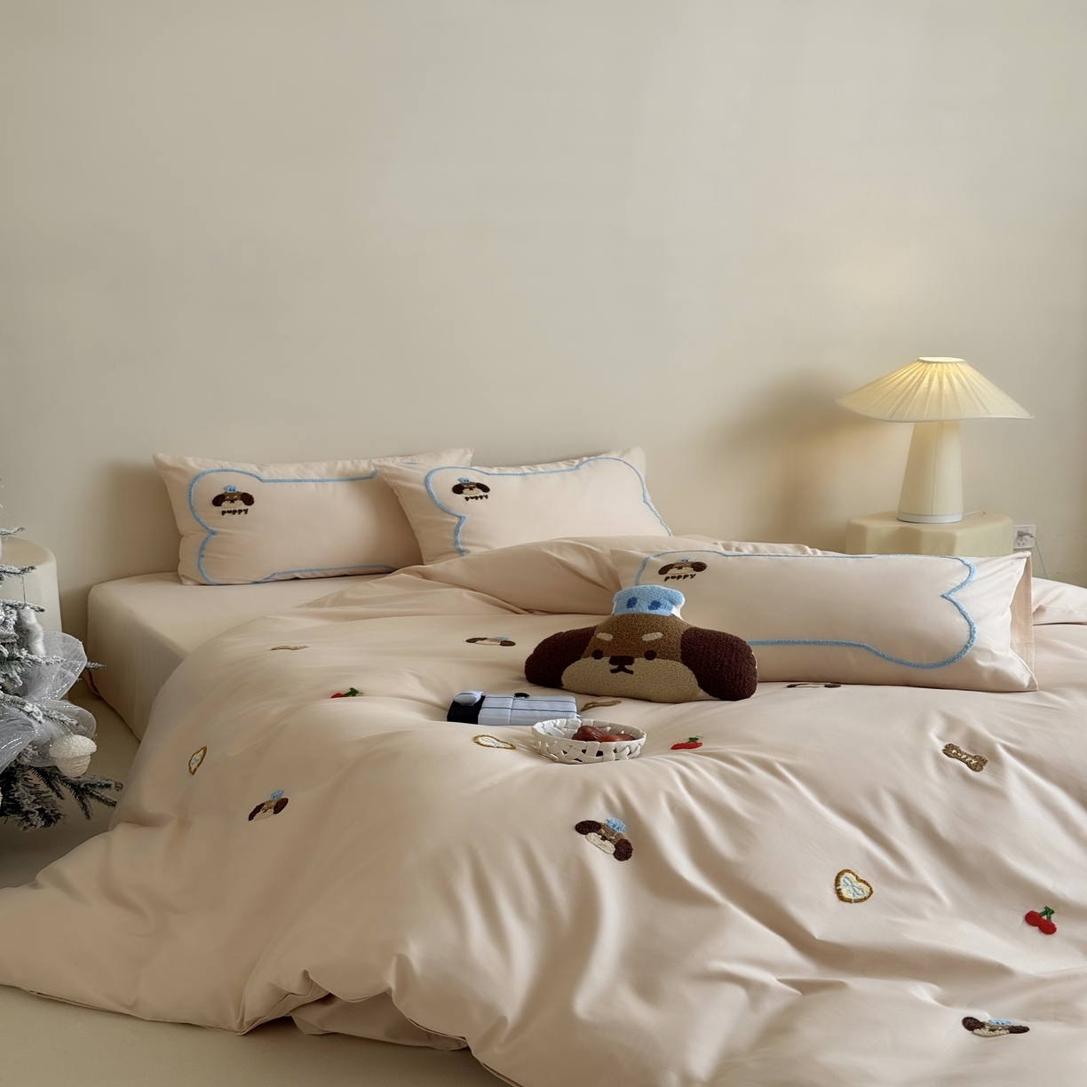 91家纺网 家纺一手货源 找家纺 三味舒屋 2025新款好梦毛巾绣全棉纯棉磨毛四件套 磨毛款美味帕恰