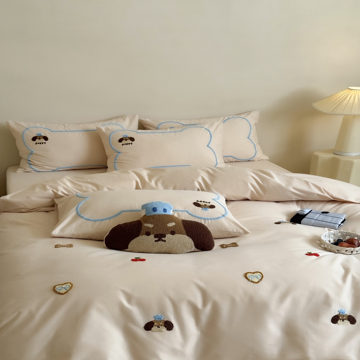 91家纺网 家纺一手货源 找家纺 三味舒屋 2025新款好梦毛巾绣全棉纯棉磨毛四件套 磨毛款美味帕恰