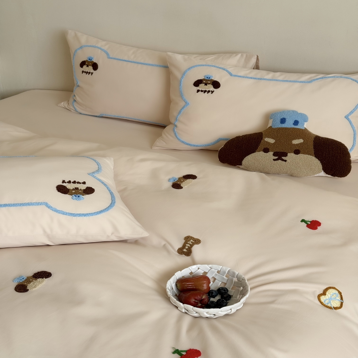 91家纺网 家纺一手货源 找家纺 三味舒屋 2025新款好梦毛巾绣全棉纯棉磨毛四件套 磨毛款美味帕恰