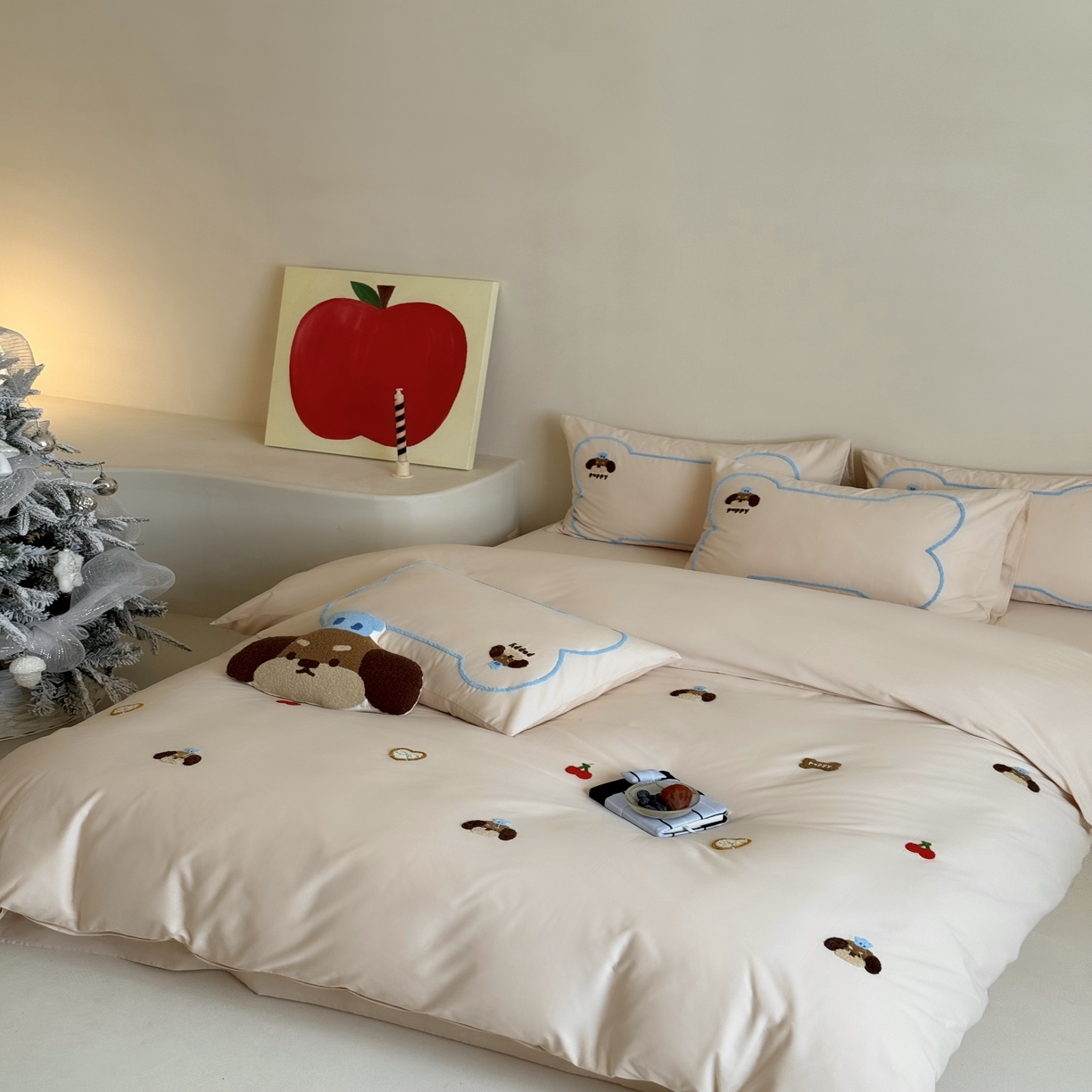 91家纺网 家纺一手货源 找家纺 三味舒屋 2025新款好梦毛巾绣全棉纯棉磨毛四件套 磨毛款美味帕恰