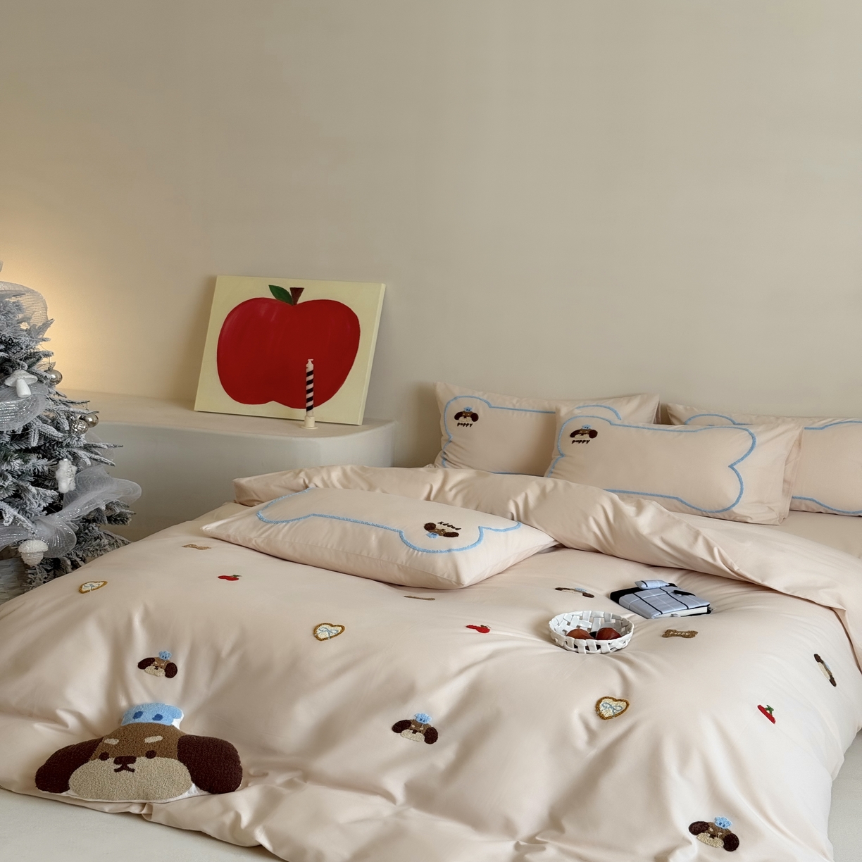 91家纺网 家纺一手货源 找家纺 三味舒屋 2025新款好梦毛巾绣全棉纯棉磨毛四件套 磨毛款美味帕恰