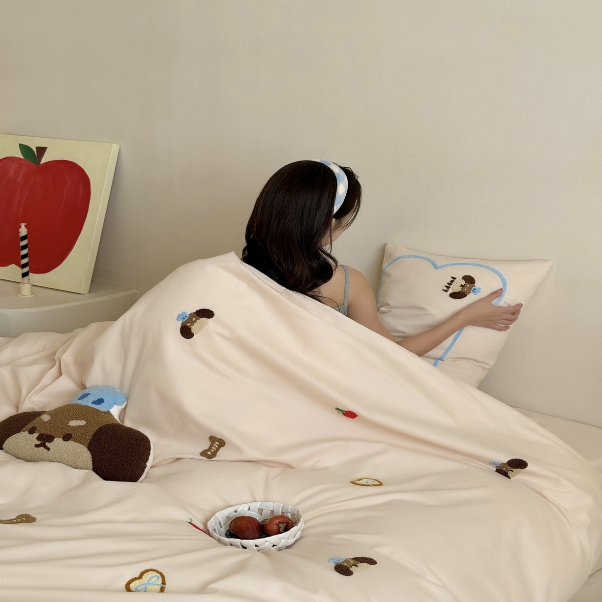 91家纺网 家纺一手货源 找家纺 三味舒屋 2025新款好梦毛巾绣全棉纯棉磨毛四件套 磨毛款美味帕恰