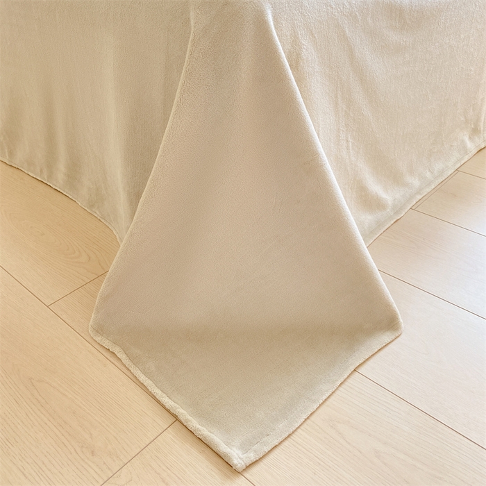 91家纺网 家纺一手货源 找家纺 名兮家居 2025新款高克重立体仿兔绒牛奶绒四件套 玫瑰-白