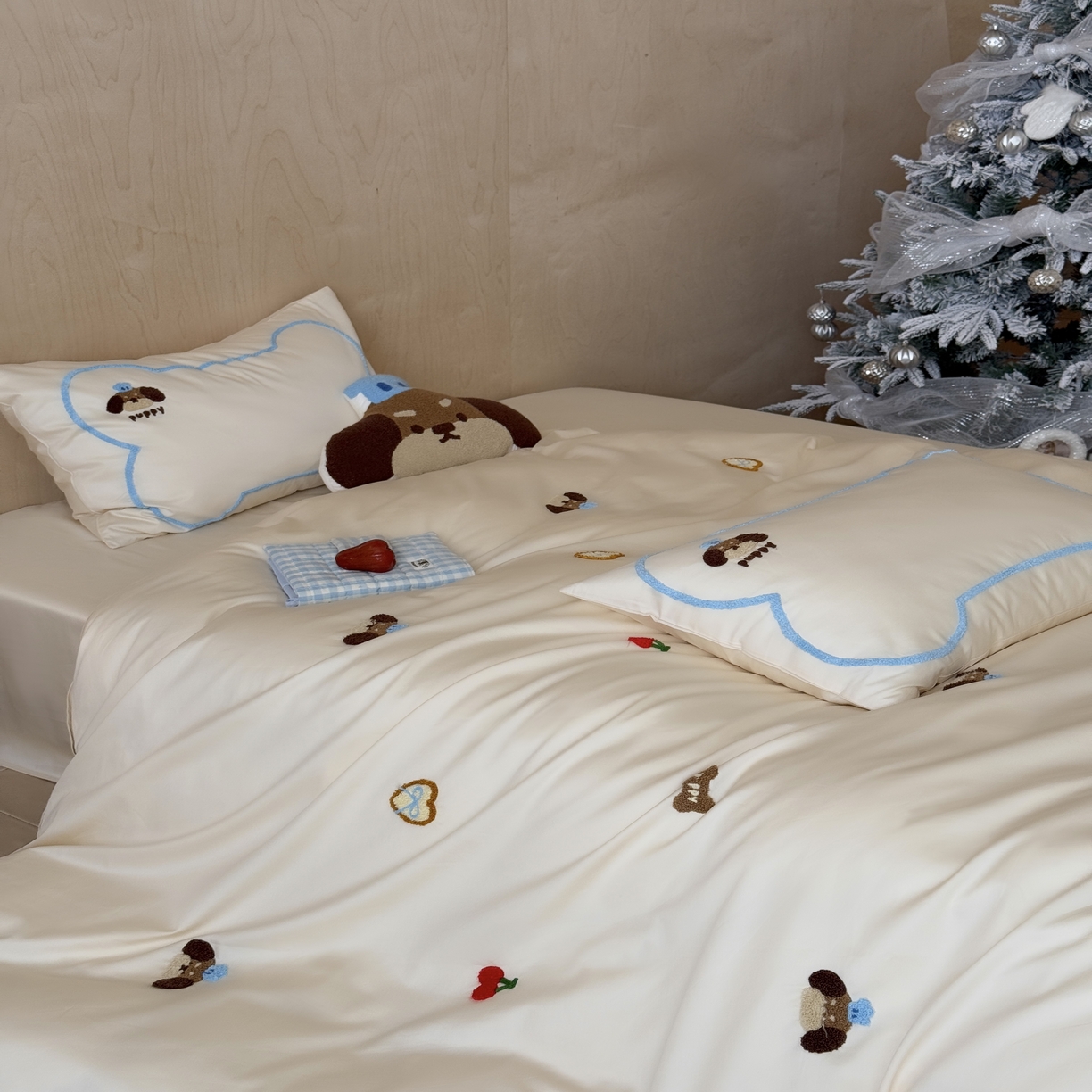 91家纺网 家纺一手货源 找家纺 三味舒屋 2025新款好梦毛巾绣全棉纯棉磨毛四件套 全棉款美味帕恰