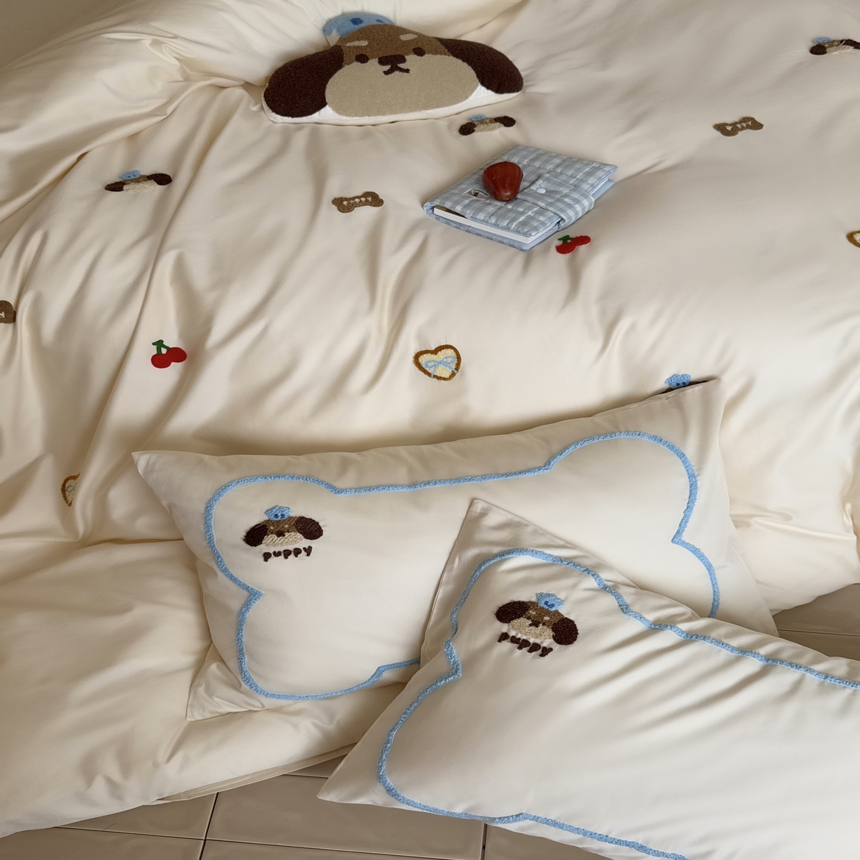 91家纺网 家纺一手货源 找家纺 三味舒屋 2025新款好梦毛巾绣全棉纯棉磨毛四件套 全棉款美味帕恰