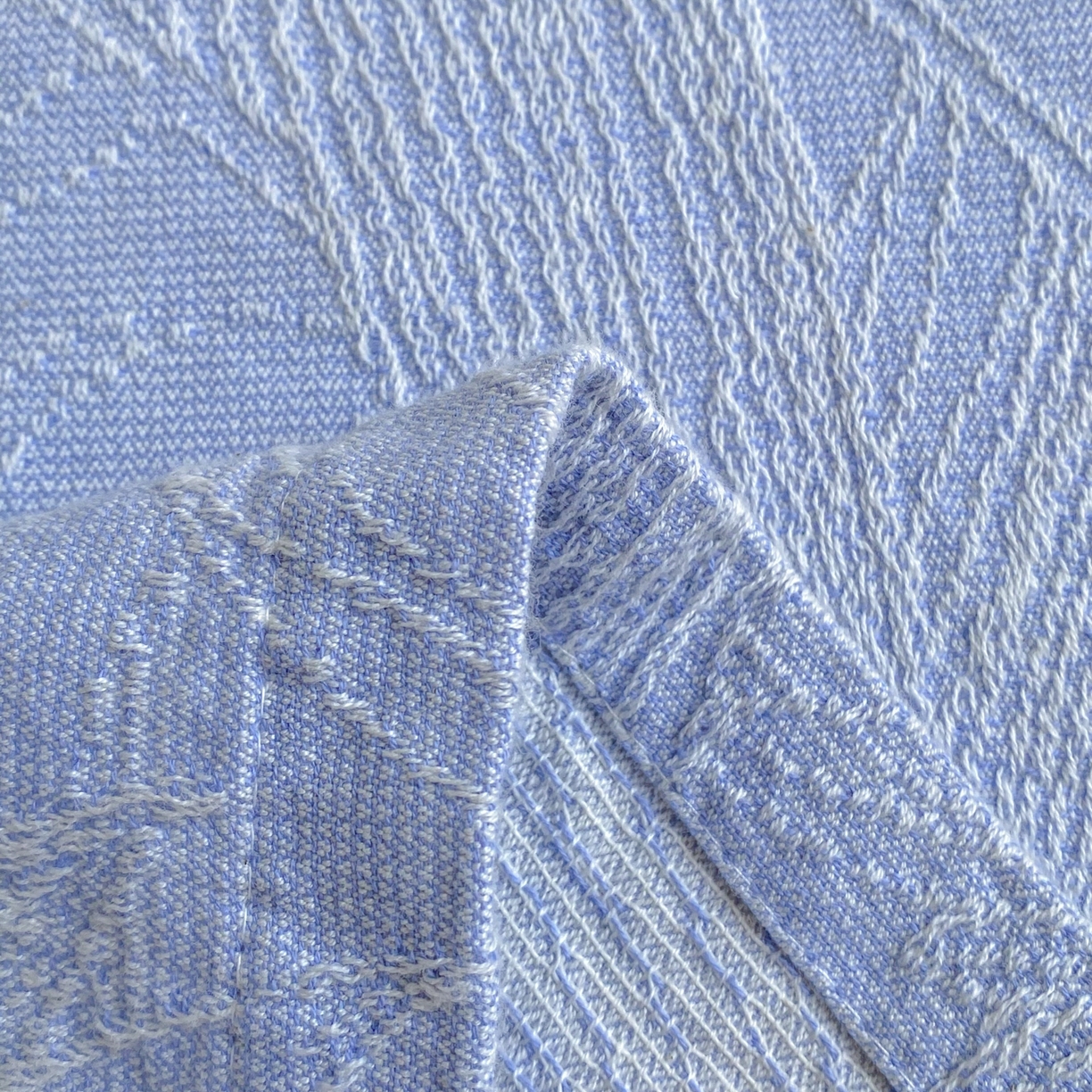 91家纺网 家纺一手货源 找家纺 美宜家 2025全棉提花枕巾100棉柔软吸汗枕头巾 锦上添花-兰 一只