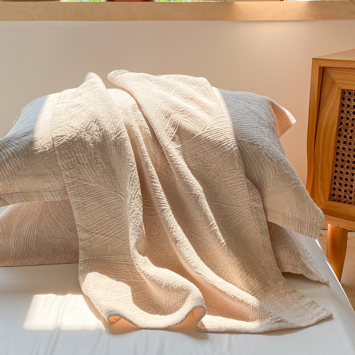 91家纺网 家纺一手货源 找家纺 美宜家 2025全棉提花枕巾100棉柔软吸汗枕头巾 锦上添花-原色 一只