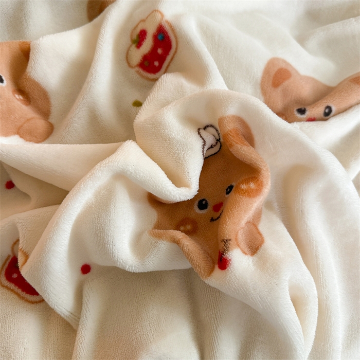 91家纺网 家纺一手货源 找家纺 艾特你 2025新款小清新高克重牛奶绒印花四件套 卡贝拉