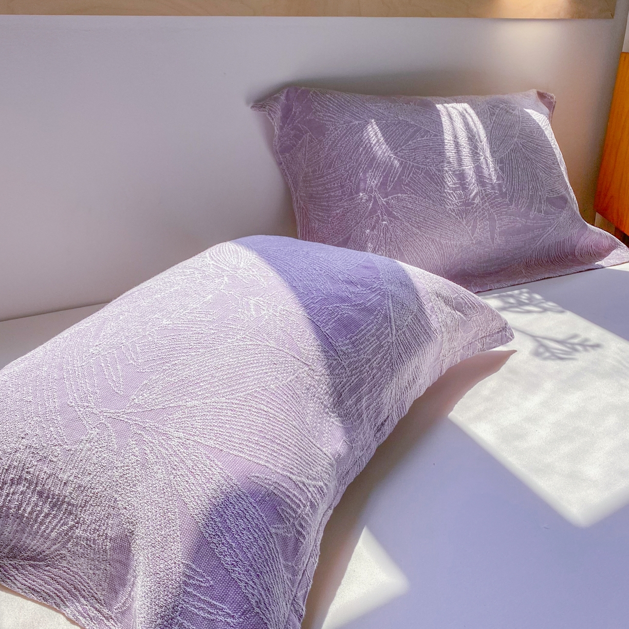 91家纺网 家纺一手货源 找家纺 美宜家 2025全棉提花枕巾100棉柔软吸汗枕头巾 锦上添花-紫 一只