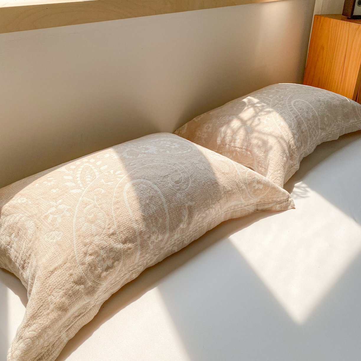 91家纺网 家纺一手货源 找家纺 美宜家 2025全棉提花枕巾100棉柔软吸汗枕头巾 年华 一只