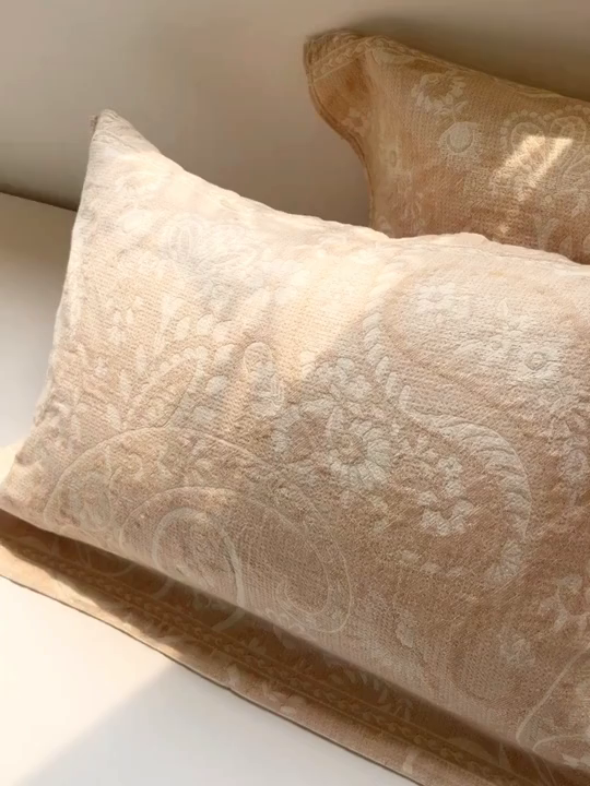 91家纺网 家纺一手货源 找家纺 美宜家 2025全棉提花枕巾100棉柔软吸汗枕头巾 年华 一只