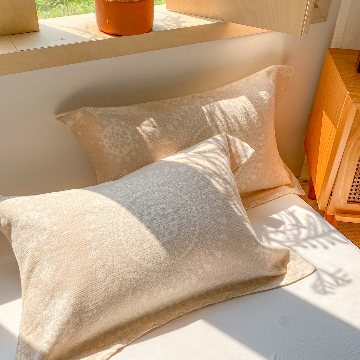 91家纺网 家纺一手货源 找家纺 美宜家 2025全棉提花枕巾100棉柔软吸汗枕头巾 圆满 一只