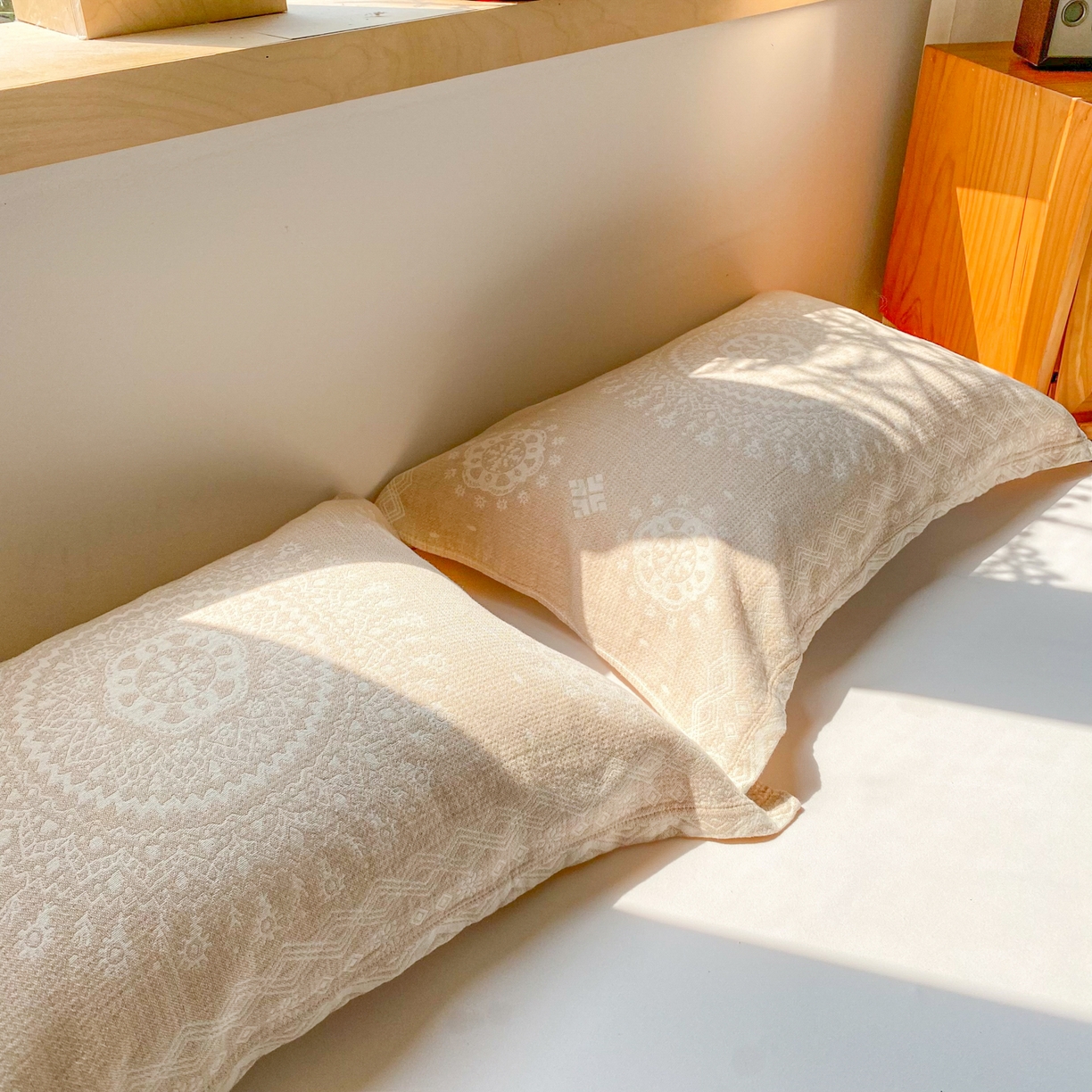 91家纺网 家纺一手货源 找家纺 美宜家 2025全棉提花枕巾100棉柔软吸汗枕头巾 圆满 一只