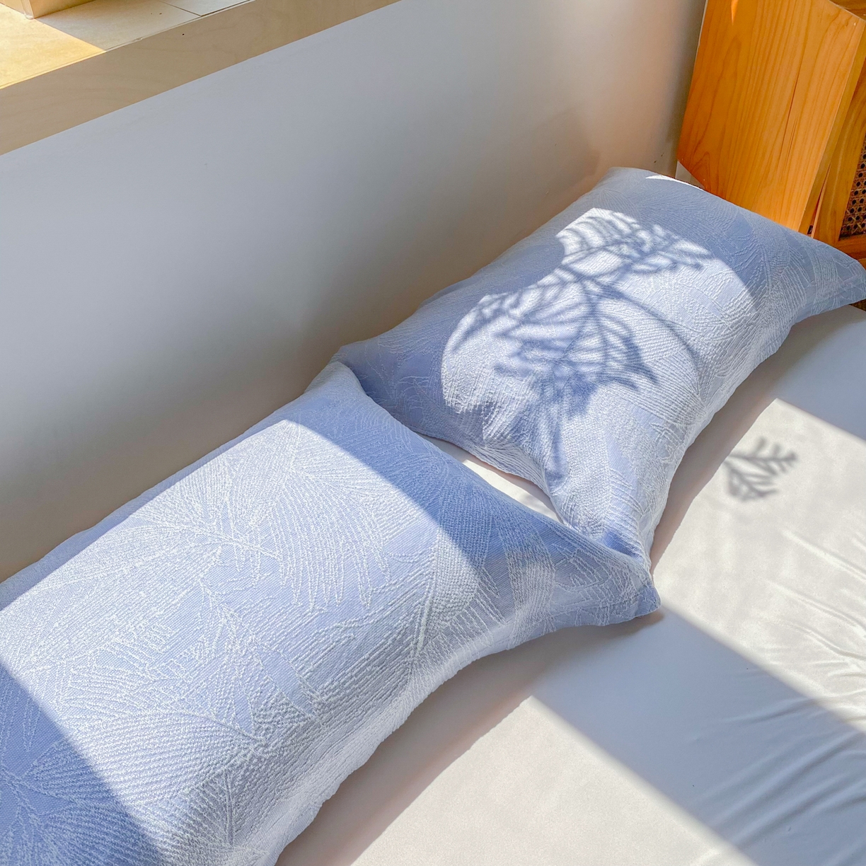 91家纺网 家纺一手货源 找家纺 美宜家 2025全棉提花枕巾100棉柔软吸汗枕头巾 锦上添花-兰 一对