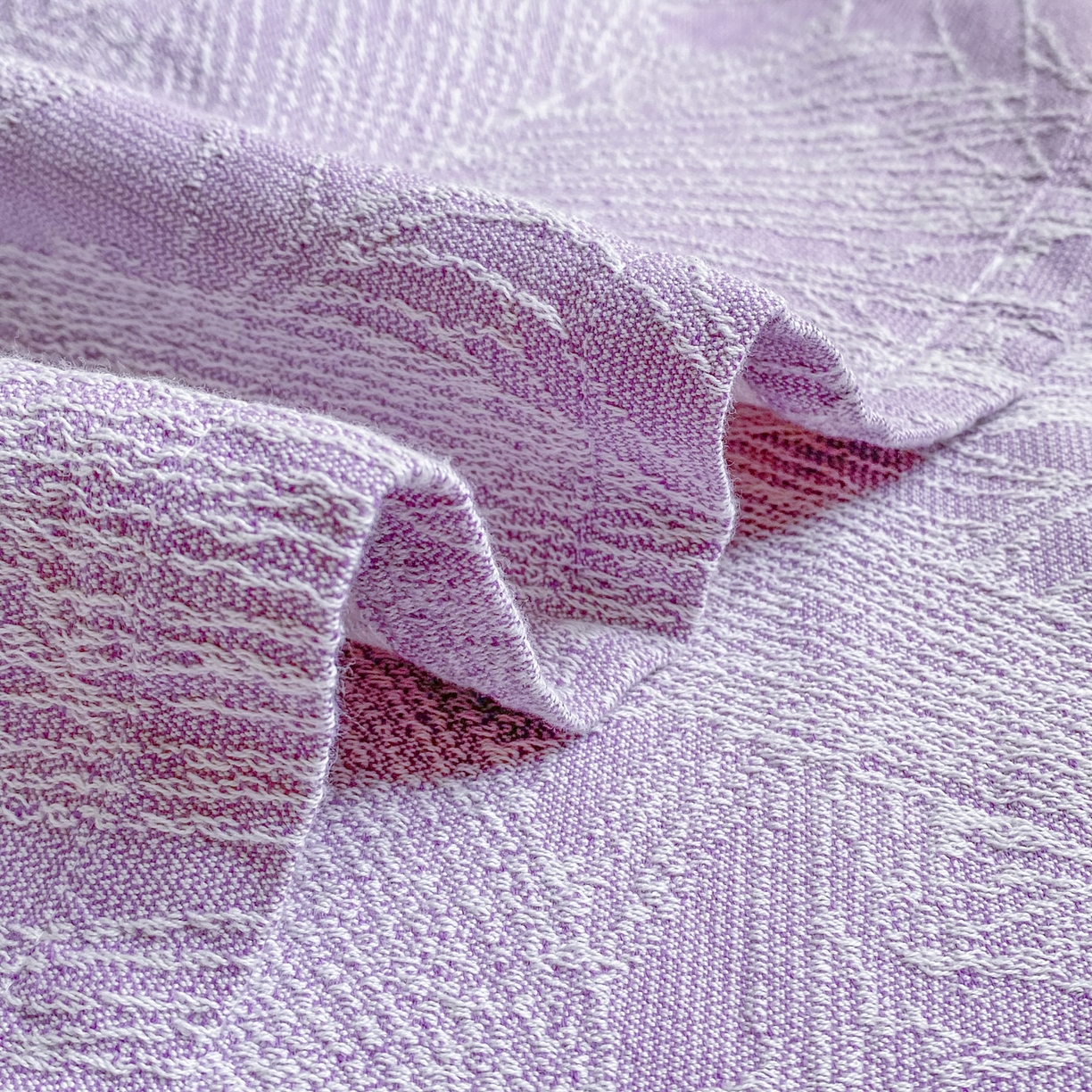 91家纺网 家纺一手货源 找家纺 美宜家 2025全棉提花枕巾100棉柔软吸汗枕头巾 锦上添花-紫 一对