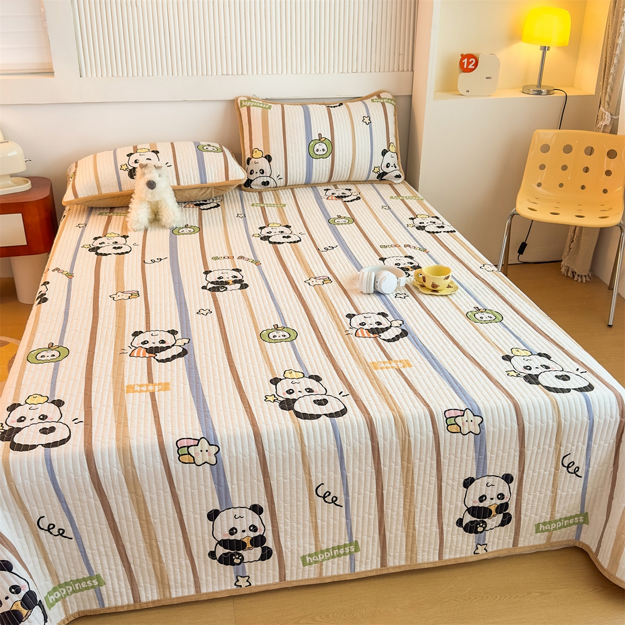 91家纺网 家纺一手货源 找家纺 恒爱家纺 2025新款全棉宝宝绒双拼床盖三件套 萌宠卫士