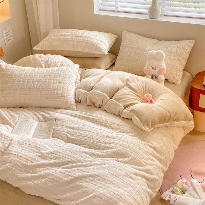 91家纺网 家纺一手货源 找家纺 （总）名兮家居 2025新款高克重立体仿兔绒牛奶绒四件套