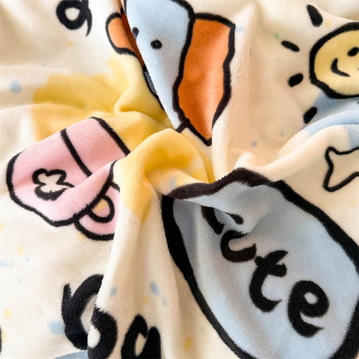 91家纺网 家纺一手货源 找家纺 艾特你 2025新款小清新高克重牛奶绒印花四件套 七彩乐园