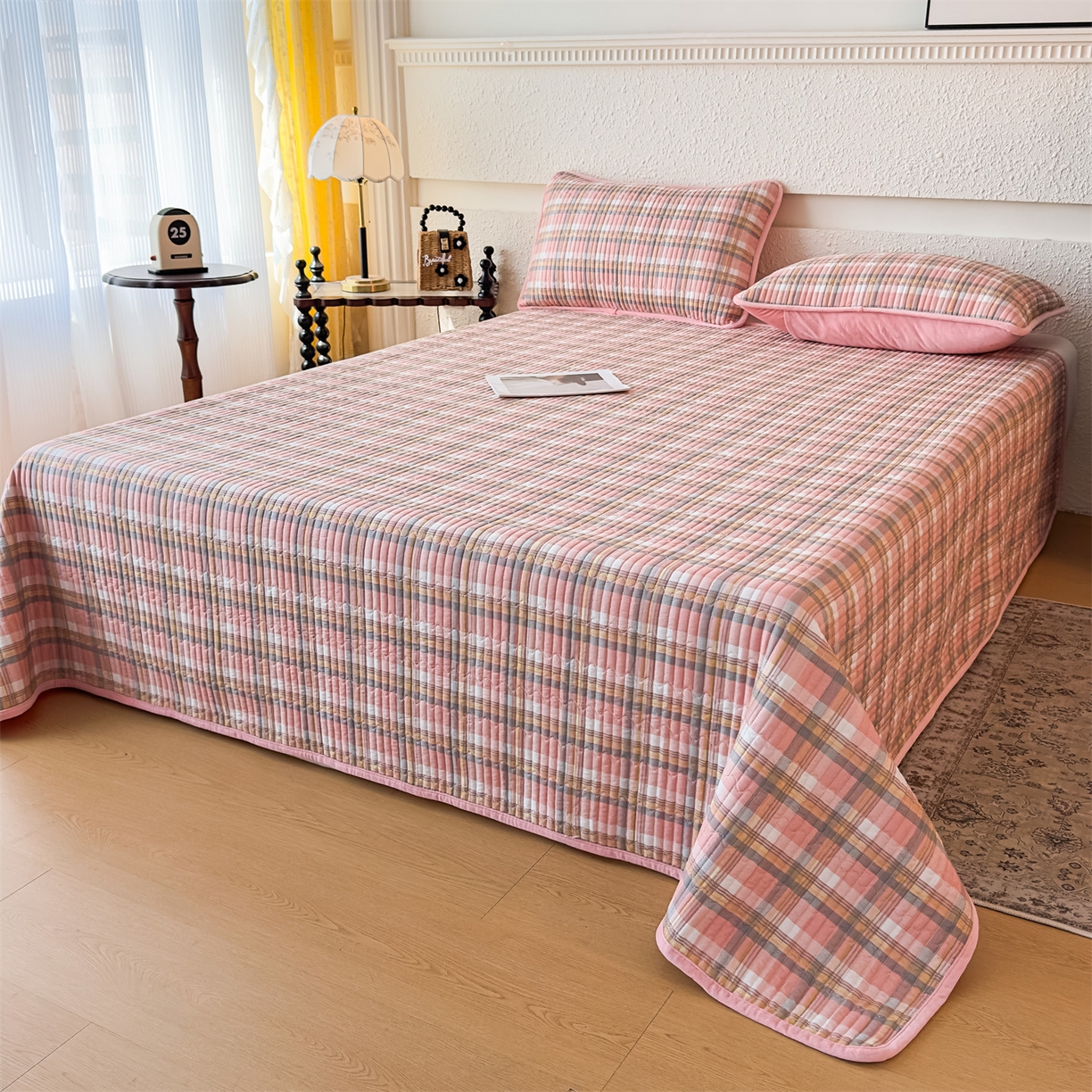 91家纺网 家纺一手货源 找家纺 恒爱家纺 2025新款全棉宝宝绒双拼床盖三件套 莫尼-玉