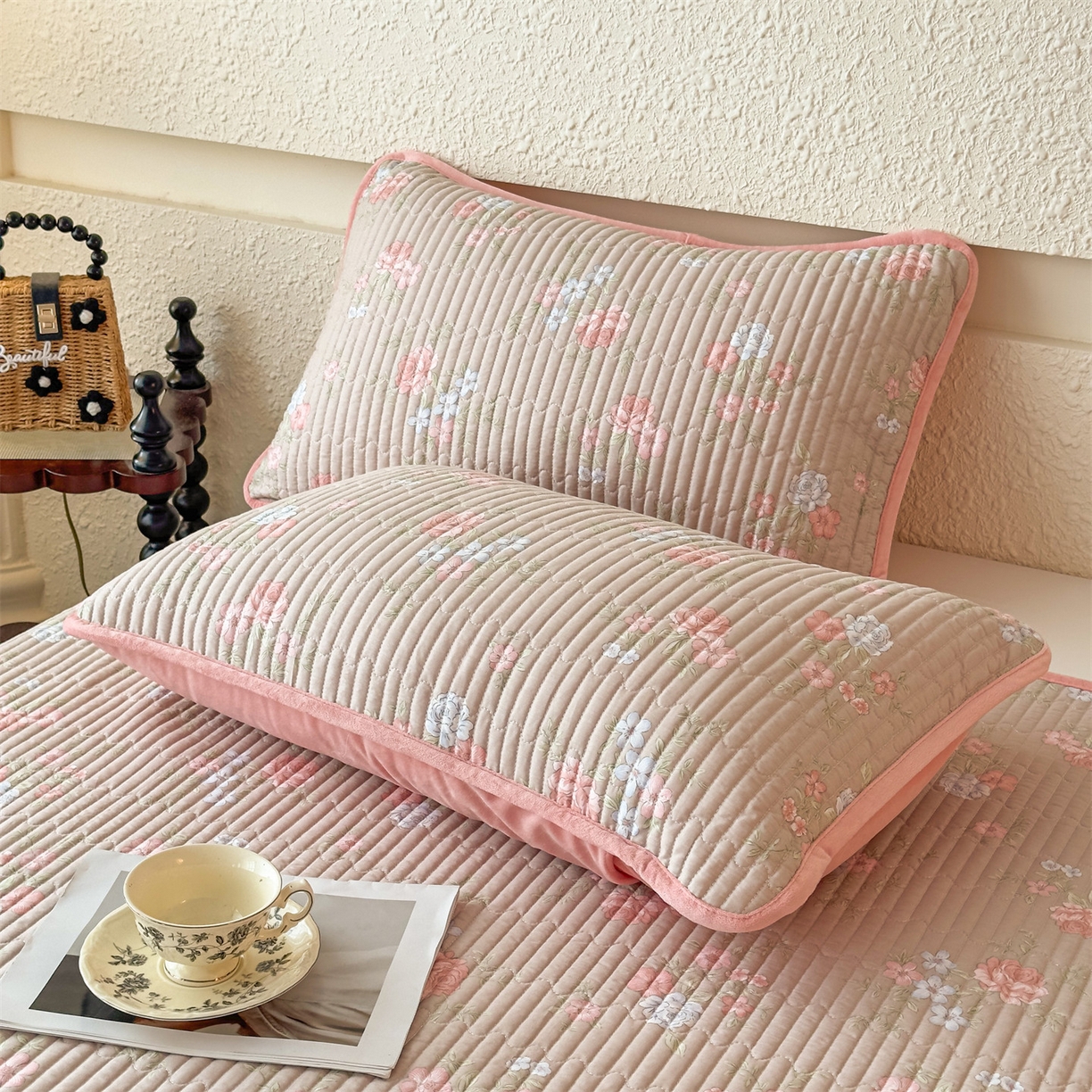 91家纺网 家纺一手货源 找家纺 恒爱家纺 2025新款全棉宝宝绒双拼床盖三件套 香远益清