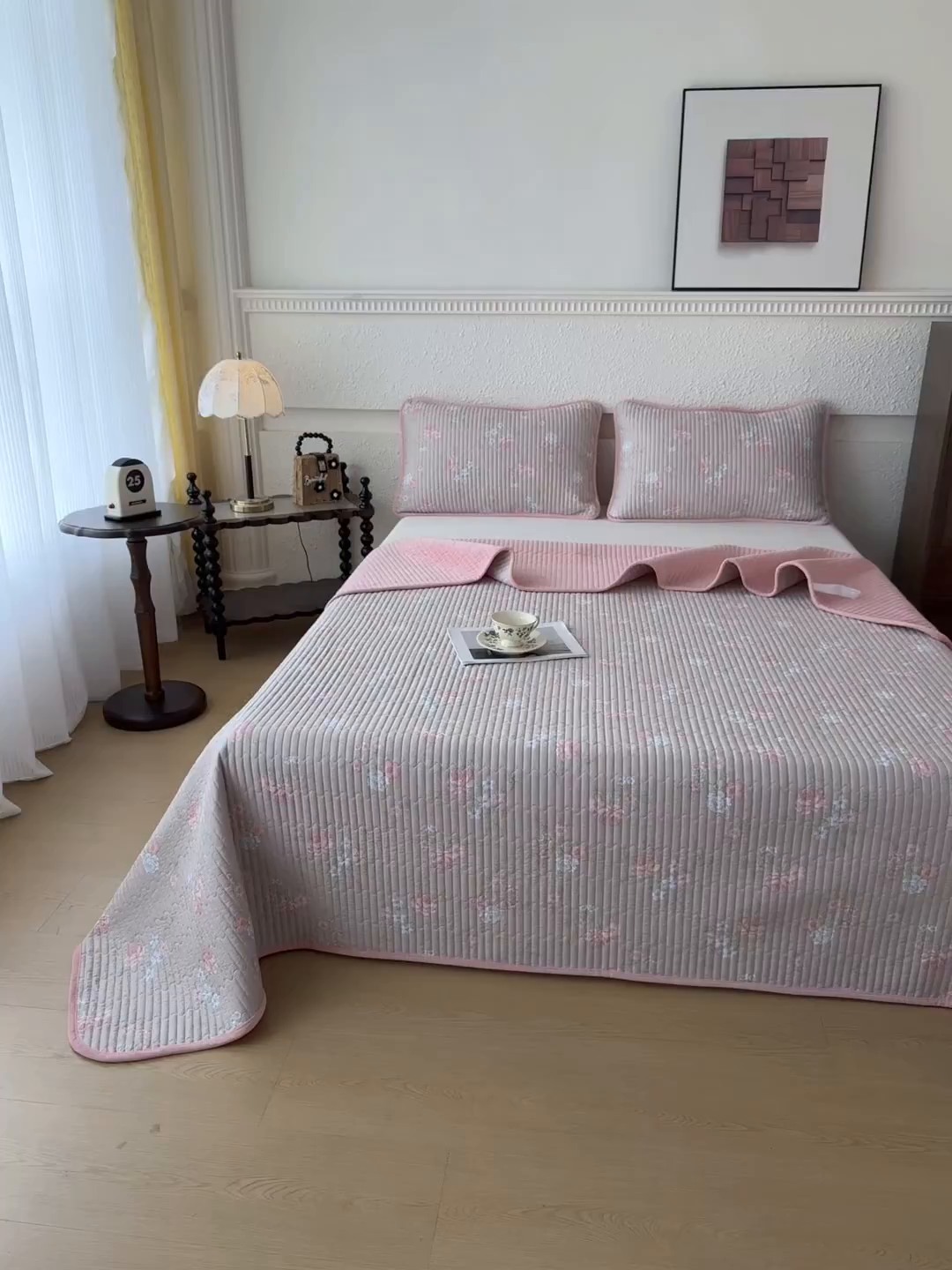 91家纺网 家纺一手货源 找家纺 恒爱家纺 2025新款全棉宝宝绒双拼床盖三件套 香远益清