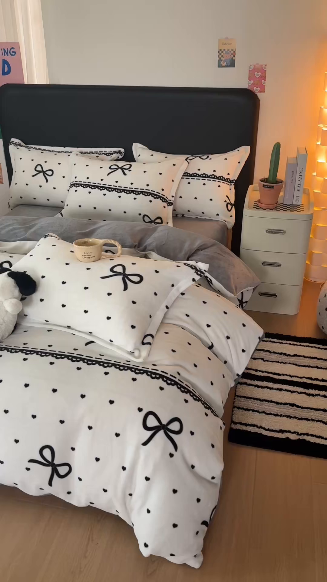 91家纺网 家纺一手货源 找家纺 艾特你 2025新款小清新高克重牛奶绒印花四件套 夜曲