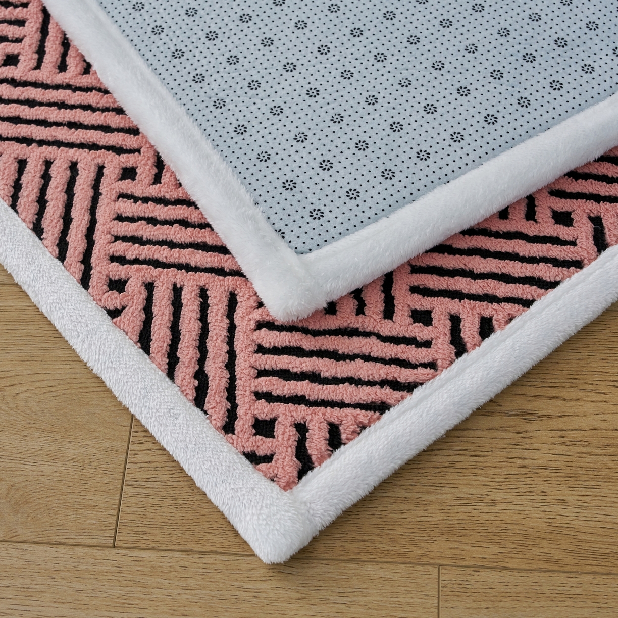 91家纺网 家纺一手货源 找家纺 航途席业 2025新款亲肤舒适地垫 利奥-清粉