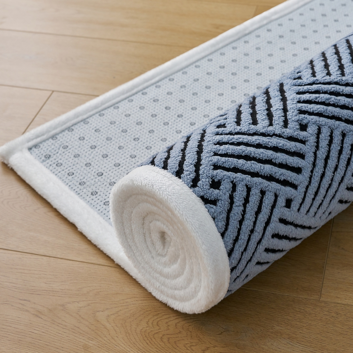 91家纺网 家纺一手货源 找家纺 航途席业 2025新款亲肤舒适地垫 利奥-星蓝