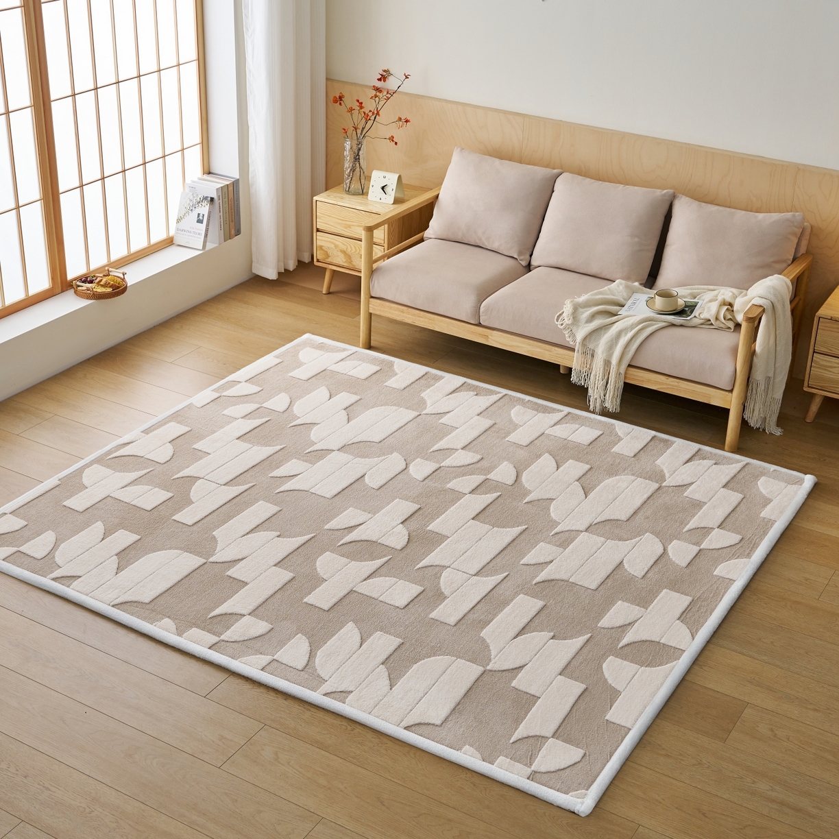 91家纺网 家纺一手货源 找家纺 航途席业 2025新款亲肤舒适地垫 留白-云咖