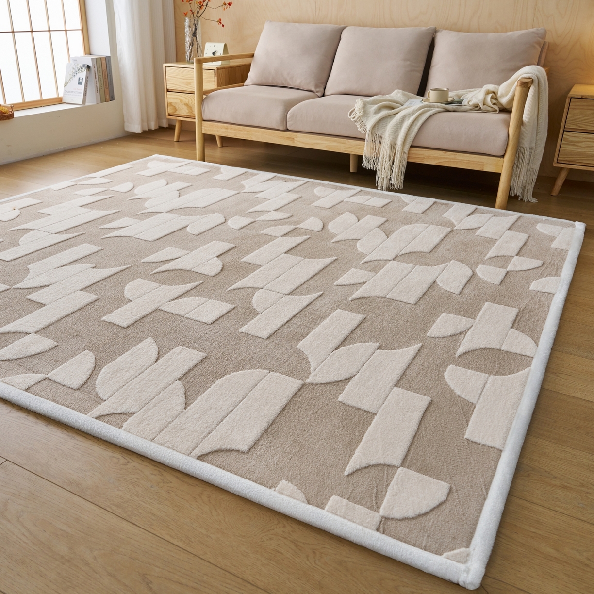 91家纺网 家纺一手货源 找家纺 航途席业 2025新款亲肤舒适地垫 留白-云咖