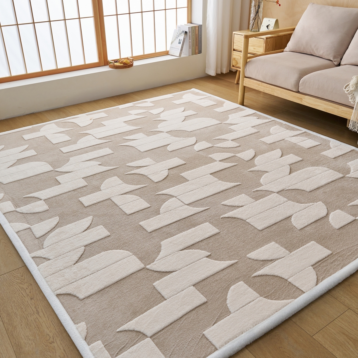 91家纺网 家纺一手货源 找家纺 航途席业 2025新款亲肤舒适地垫 留白-云咖