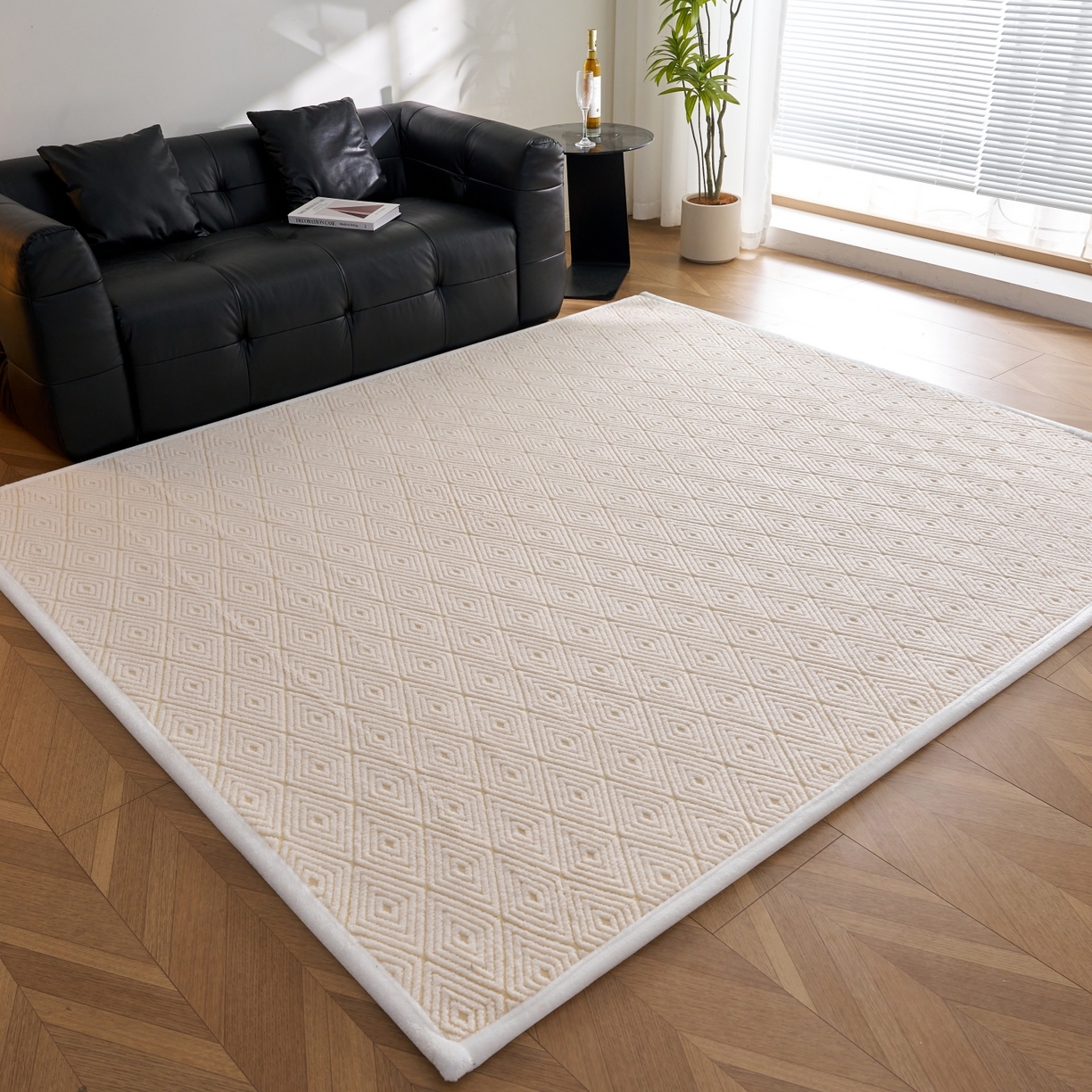 91家纺网 家纺一手货源 找家纺 航途席业 2025新款亲肤舒适地垫 梦回-暖月