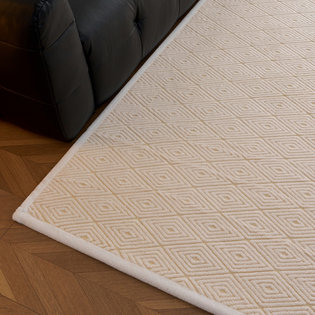 91家纺网 家纺一手货源 找家纺 航途席业 2025新款亲肤舒适地垫 梦回-暖月