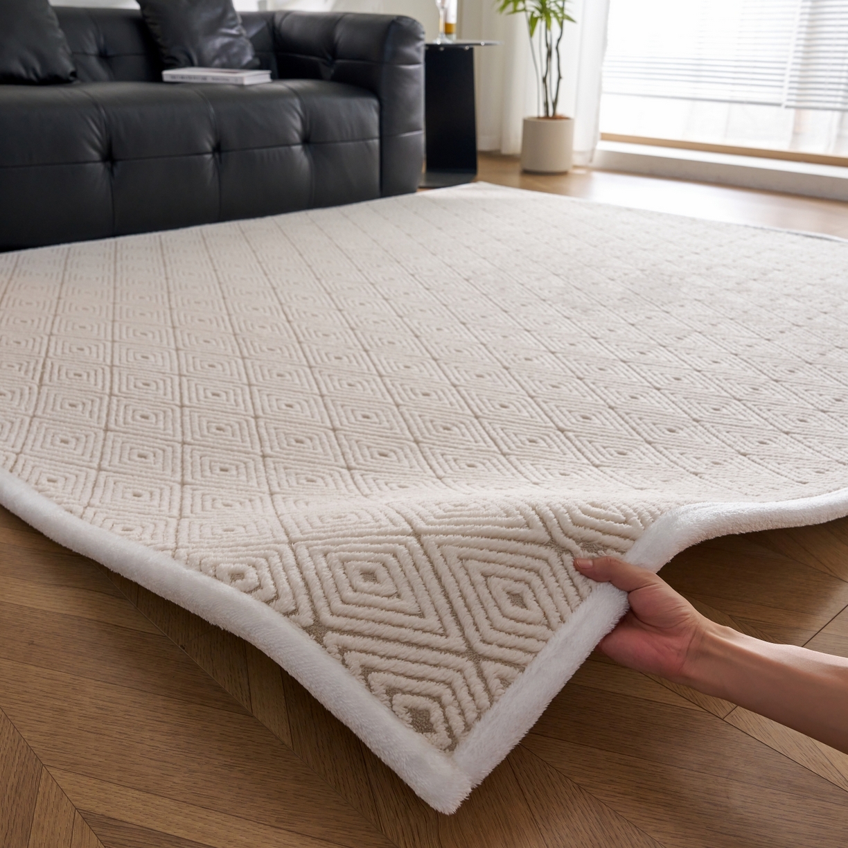 91家纺网 家纺一手货源 找家纺 航途席业 2025新款亲肤舒适地垫 梦回-仙米